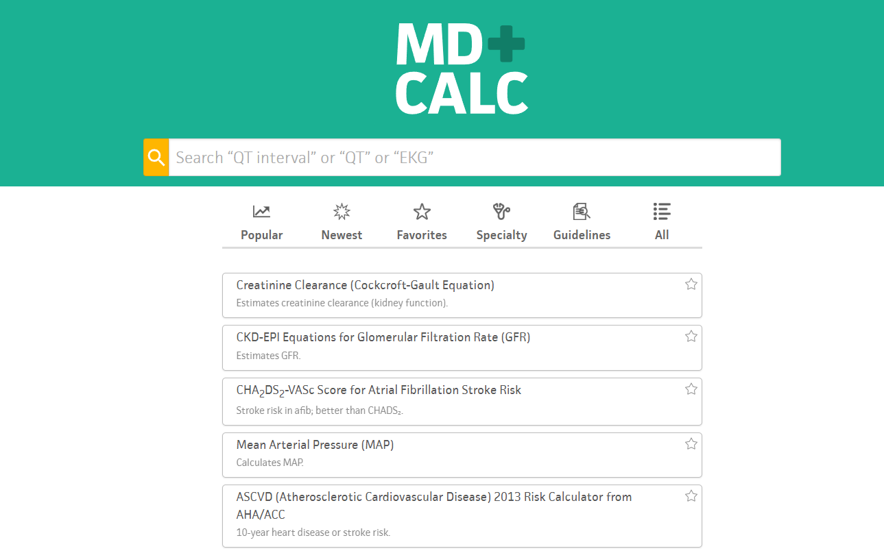 MD Calc website